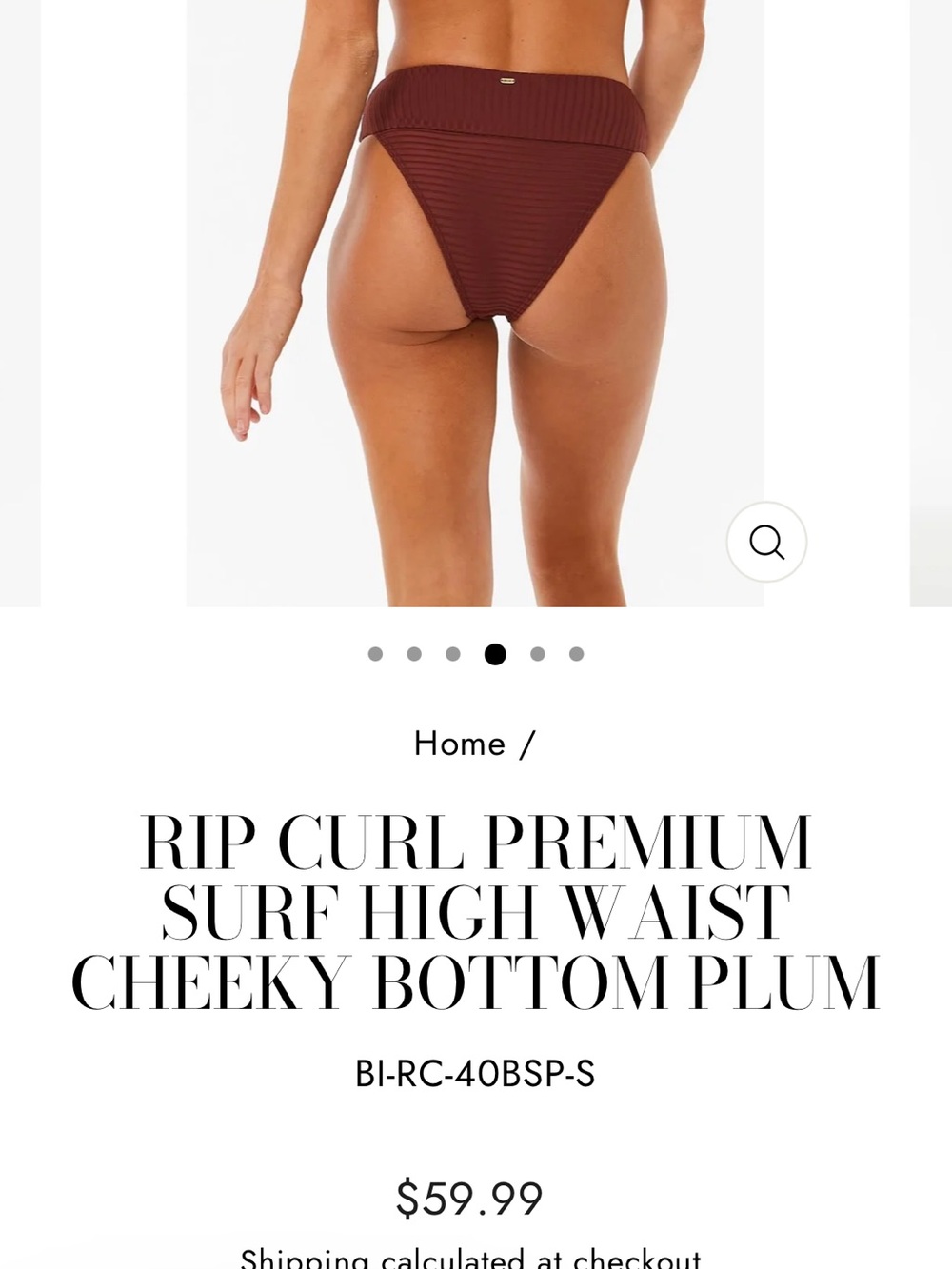 Rip Curl cheeky cut bikini bottom size small new